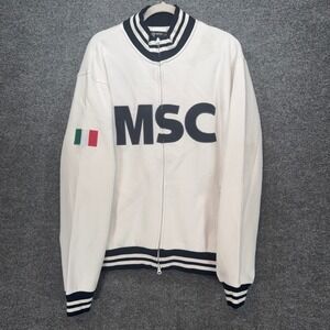 MSC Track Jacket Mens XL White Italian Flag Full Zip Bomber Nautical Fleece